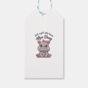 Étiquettes-cadeau Juste Une Fille Qui Aime Moo Deng Bébé Hippopotame
