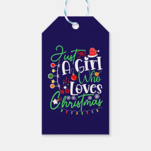 Étiquettes-cadeau Juste Une Fille Qui Aime Noël