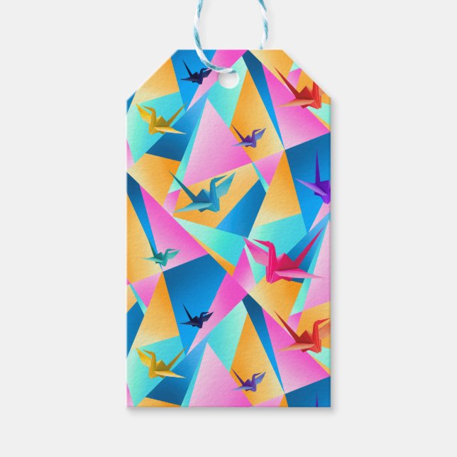 Étiquettes-cadeau Kaléidoscope d'origami (Devant)