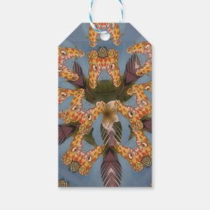 Étiquettes-cadeau Kaleidoscope Giraffe Mandala : Safari Art Abstrait
