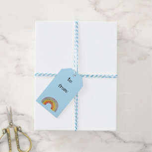 Étiquettes-cadeau Kawaii Aquarelle Arc-en-ciel Tags cadeaux