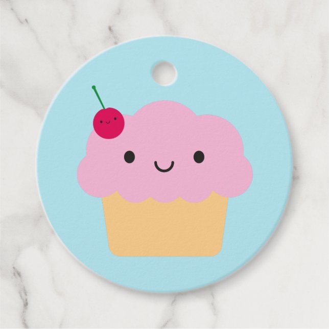 Étiquettes Cadeau Kawaii Cupcake (Devant)