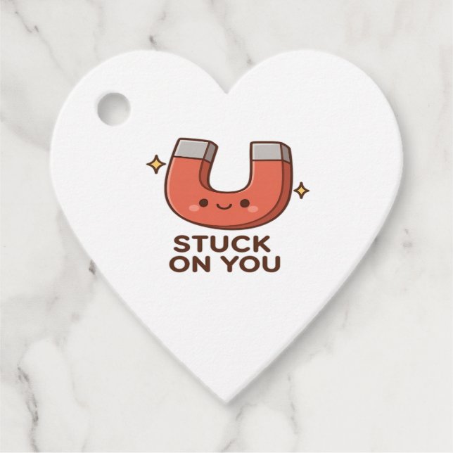 Étiquettes Cadeau Kawaii Magnet Stuck On You Cute Playful Style  (Devant)