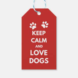 Étiquettes-cadeau Keep calm and love dogs