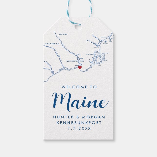 Étiquettes-cadeau Kennebunkport Maine Minimal Mariage moderne de la  (Devant)