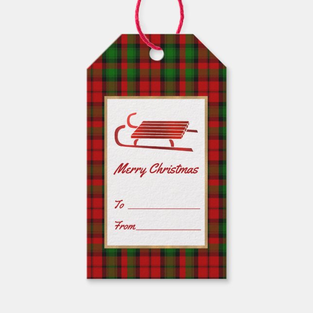 Étiquettes-cadeau Kerr Clan Plaid Noël Tags cadeaux (Devant)