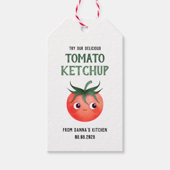 Étiquettes-cadeau Ketchup de tomate fait maison avec petit tomate (Devant)