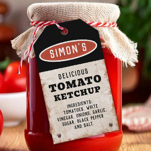 Étiquettes-cadeau Ketchup de tomate fait maison modifiable avec un p