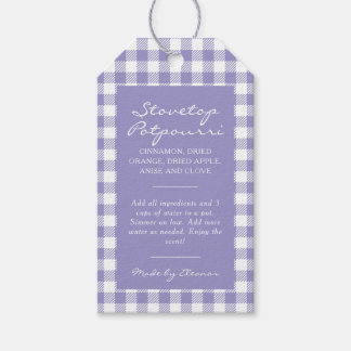 Étiquettes-cadeau Kit de casserole mijotante à carreaux violets