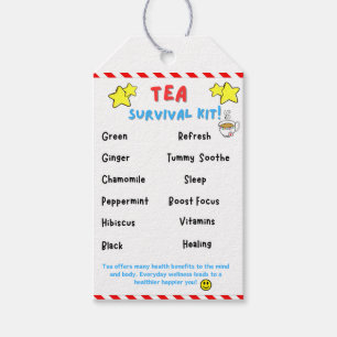 Étiquettes-cadeau Kit de survie au thé