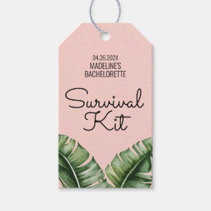 Étiquettes-cadeau Kit de survie Feuille banane tropicale