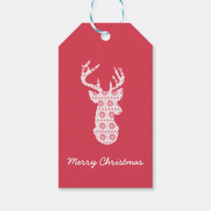Étiquettes-cadeau Knit d'hiver Noël Reindeer Tags cadeaux