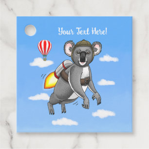 Étiquettes Cadeau Koala Fusée
