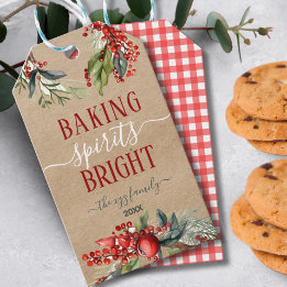 Étiquettes-cadeau Kraft Aquarelle Baking Spiritueux Vacances Lumineu
