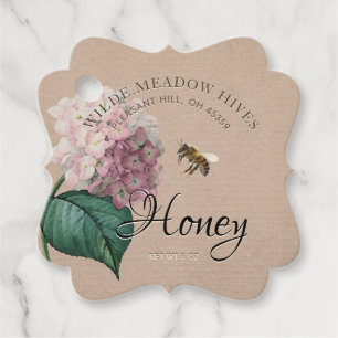 Étiquettes Cadeau Kraft Fancy Shape Honey Jar Hang Tag Bee Flower