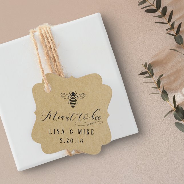 Étiquettes Cadeau Kraft Meant to Bee Mariage Miel (Créateur téléchargé)