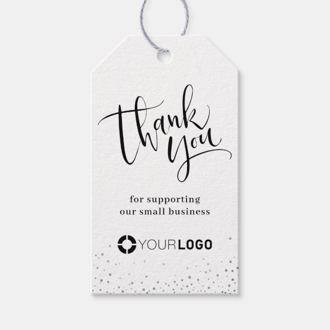 Étiquettes-cadeau Kraft simple Modern calligraphie entreprise merci (Devant)