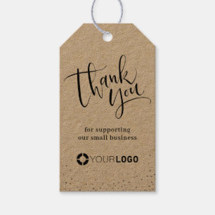 Étiquettes-cadeau Kraft simple Modern calligraphie entreprise merci