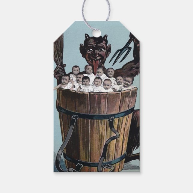 Étiquettes-cadeau Krampus vintage (Devant)