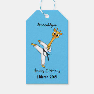 Étiquettes-cadeau Kung Fu giraffe