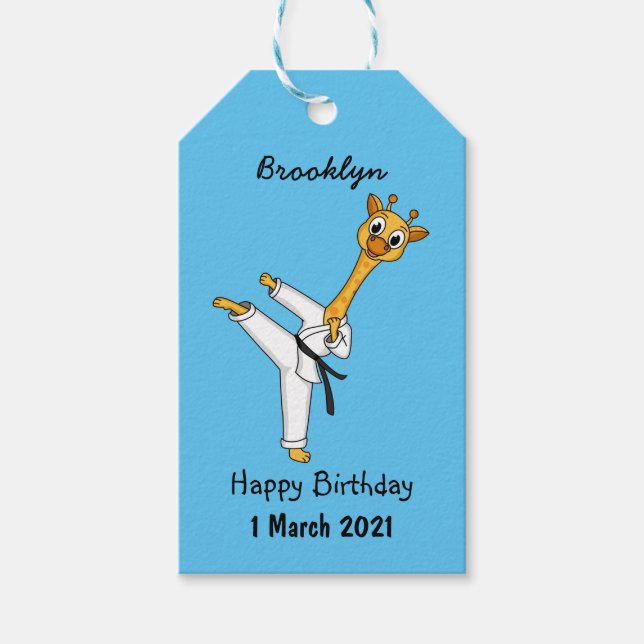 Étiquettes-cadeau Kung Fu giraffe (Devant)