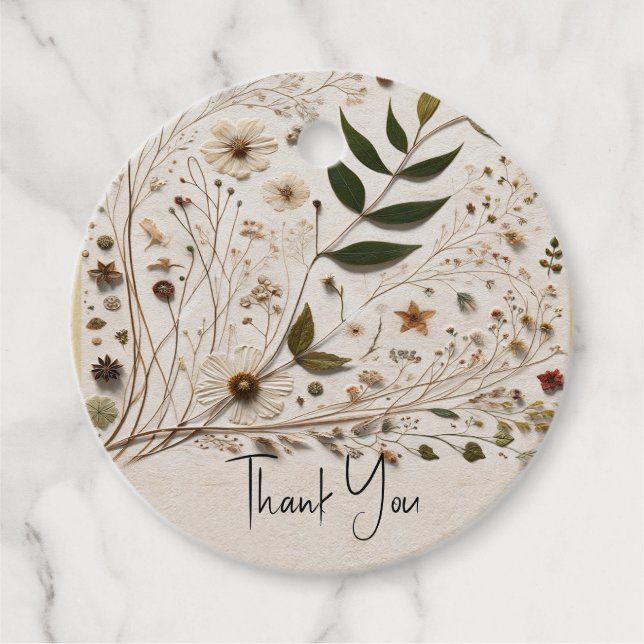 Étiquettes Cadeau La beauté de la nature Fleurs botaniques & Mariage (Devant)