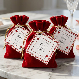 Étiquettes Cadeau La collection de mariage de cartes à jouer Monogra