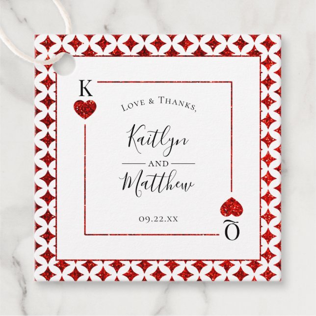 Étiquettes Cadeau La collection de mariage de cartes à jouer Monogra (Devant)