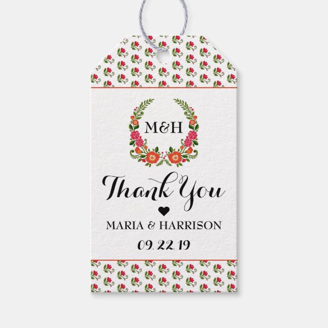 Étiquettes-cadeau La collection de Mariages d'été de Bohême (Devant)