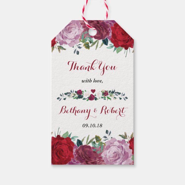 Étiquettes-cadeau La collection de Mariages floraux romantiques (Devant)