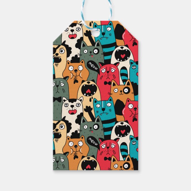 Étiquettes-cadeau La Crowd of cats (Devant)