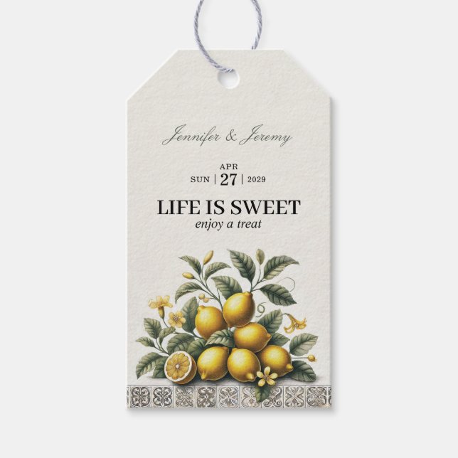 Étiquettes-cadeau La Dolce Lemons Baby Shower (Devant)