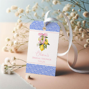 Étiquettes-cadeau La Dolce Vita Citron Rose Bow Merci