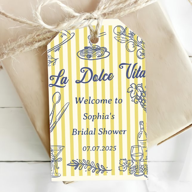 Étiquettes-cadeau La Dolce Vita Fête de Mariage Italienne (Créateur téléchargé)