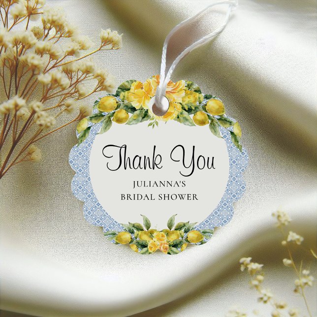 Étiquettes Cadeau La Dolce Vita - Fête des mariées Citron méditerran (Créateur téléchargé)