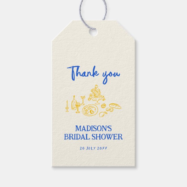 Étiquettes-cadeau La Dolce Vita Mariage Dessiné à la Main (Devant)