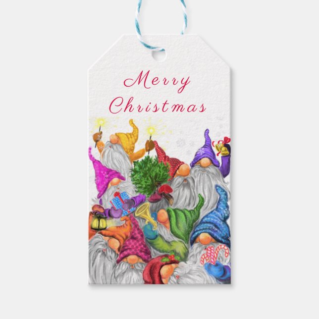 Étiquettes-cadeau La fête de Gnome de Noël (Devant)