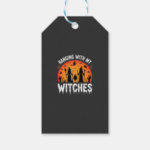 Étiquettes-cadeau La fête d'Halloween avec mes sorcières lune vintag