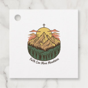 Étiquettes Cadeau La foi peut déplacer les montagnes Vintage Mountai