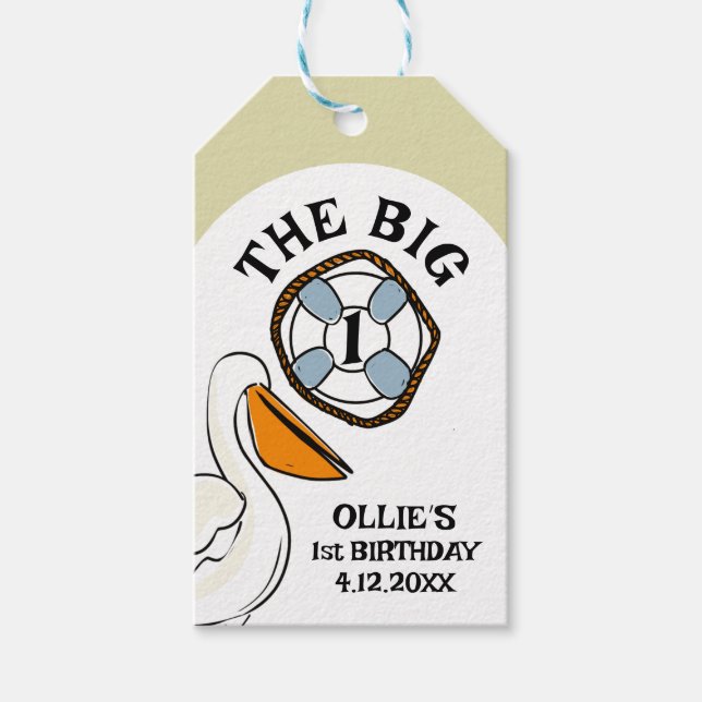 Étiquettes-cadeau La Grande Plage Nautique Premier anniversaire (Devant)