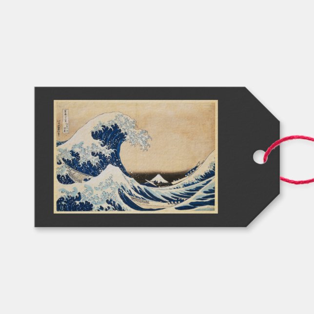 Étiquettes-cadeau La Grande Vague au large de Kanagawa par Hokusai (Devant (Horizontal))