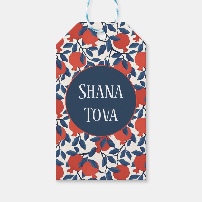 Étiquettes-cadeau La grenade Shana Tova (Devant)