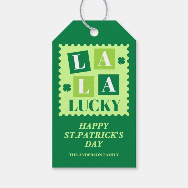 Étiquettes-cadeau La La Lucky Saint-Patrick (Devant)