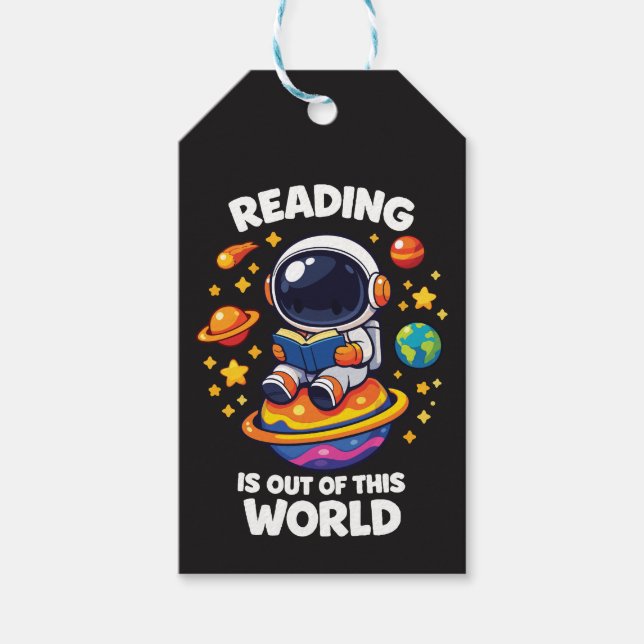 Étiquettes-cadeau La lecture est hors de ce monde (Devant)
