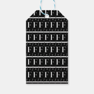 Étiquettes-cadeau La lettre initiale F de monogramme, choisissent la