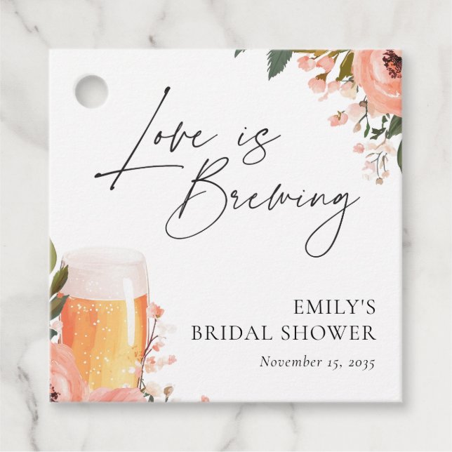 Étiquettes Cadeau La Love de Bière est en Train de Brasser Shower de (Devant)