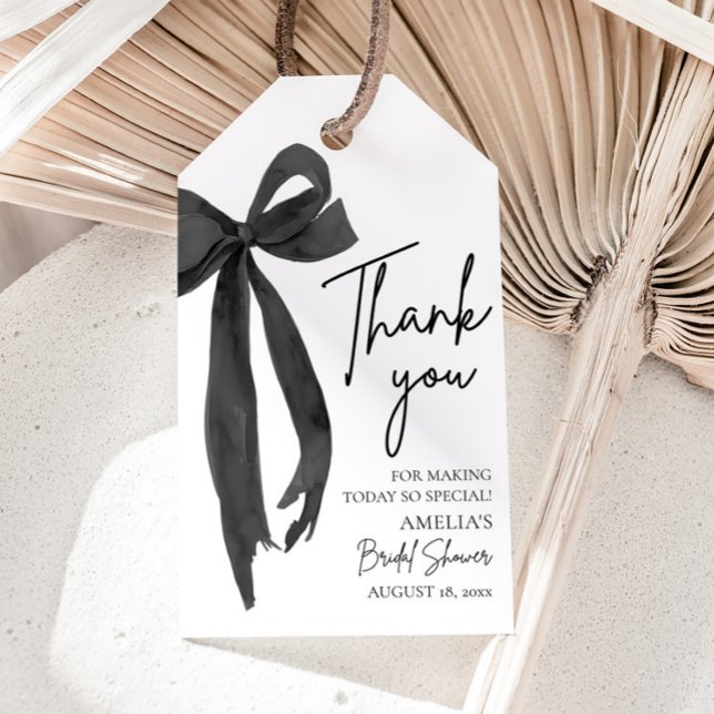 Étiquettes-cadeau La mariée Black Bow s'apprête à convoler en justes (Créateur téléchargé)