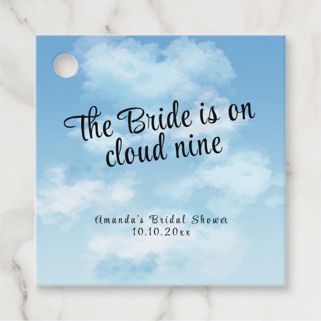 Étiquettes Cadeau La mariée est sur son nuage Bridal Shower (Devant)