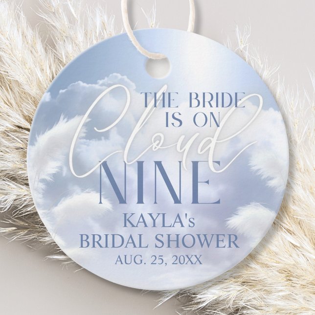 Étiquettes Cadeau La mariée est sur un nuage 9 Baby Shower Pampas (Bride is On Cloud Nine 9 Pampas Bridal Shower Favor Tags)