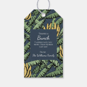 Étiquettes-cadeau La marine grâce à un tas de bananes tropicales